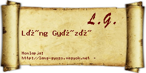 Láng Győző névjegykártya